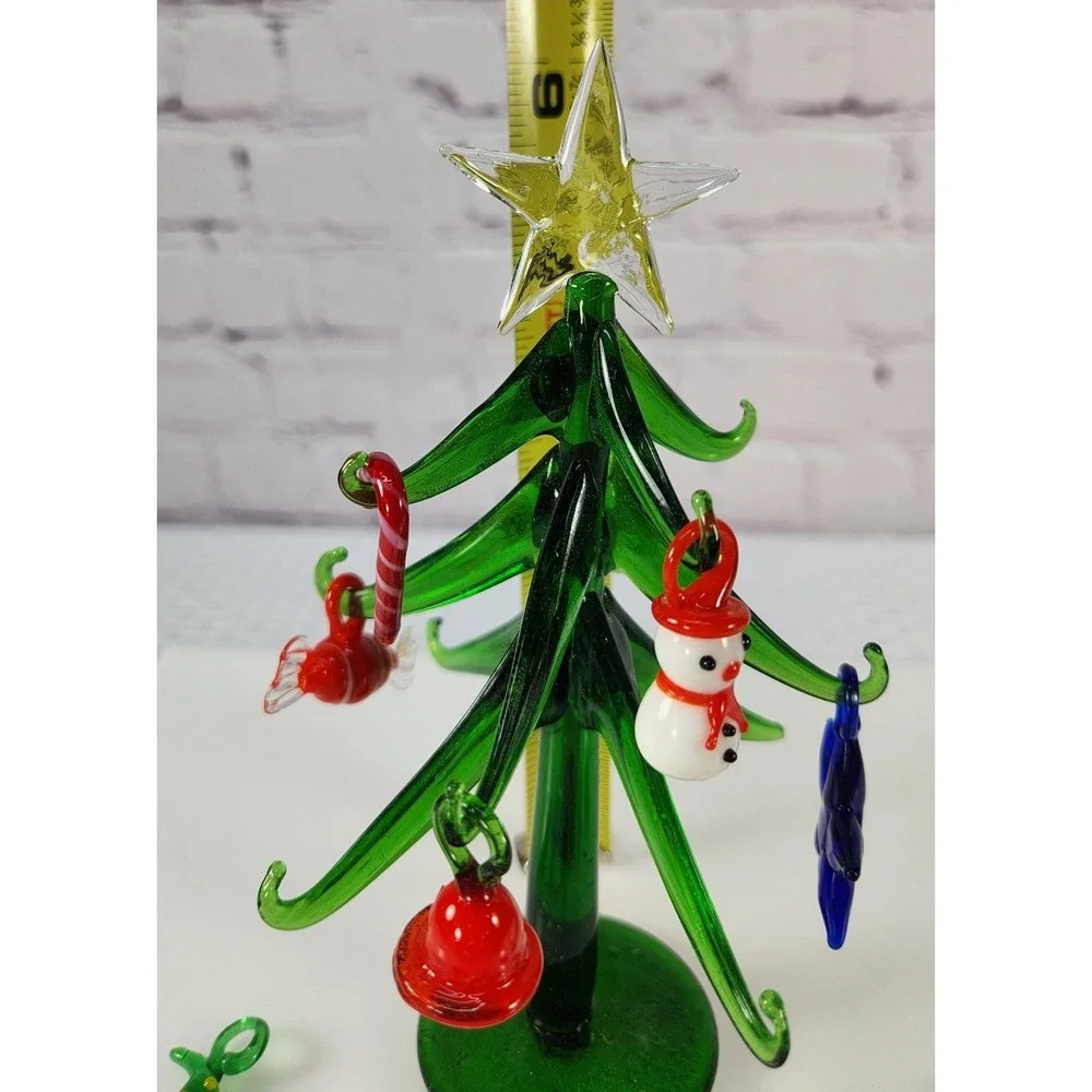 Hand Blown Murano Glass Christmas Tree & Mini Ornaments Southwest Cactus Boot